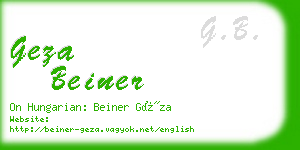 geza beiner business card